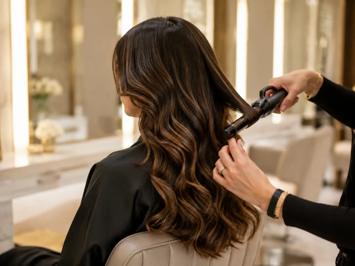 Professional balayage hair styling